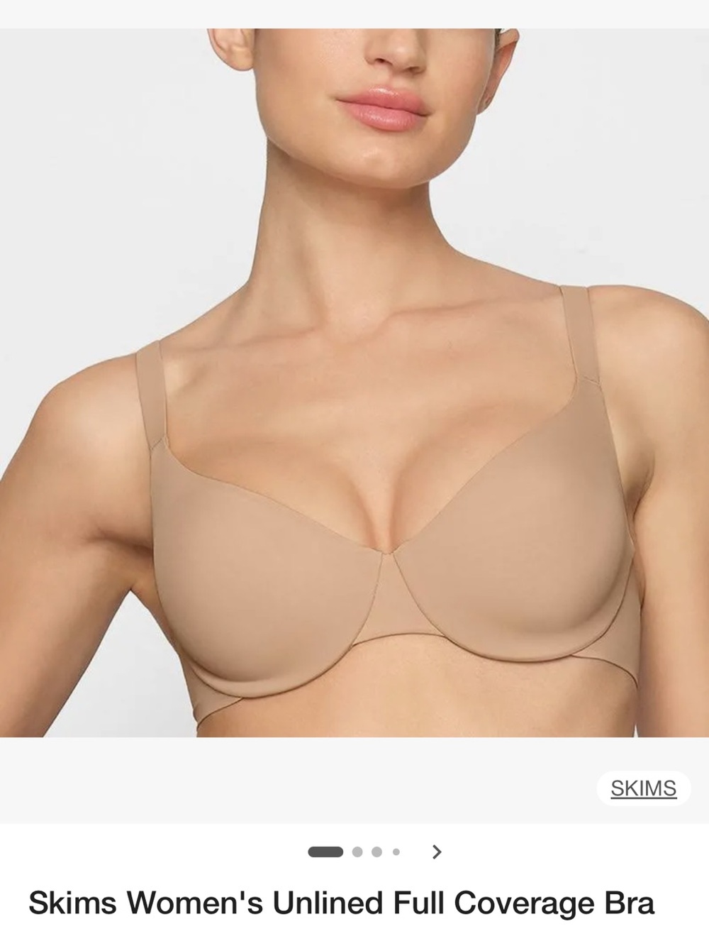 SKIMS Beige Underwire T-Shirt Bra